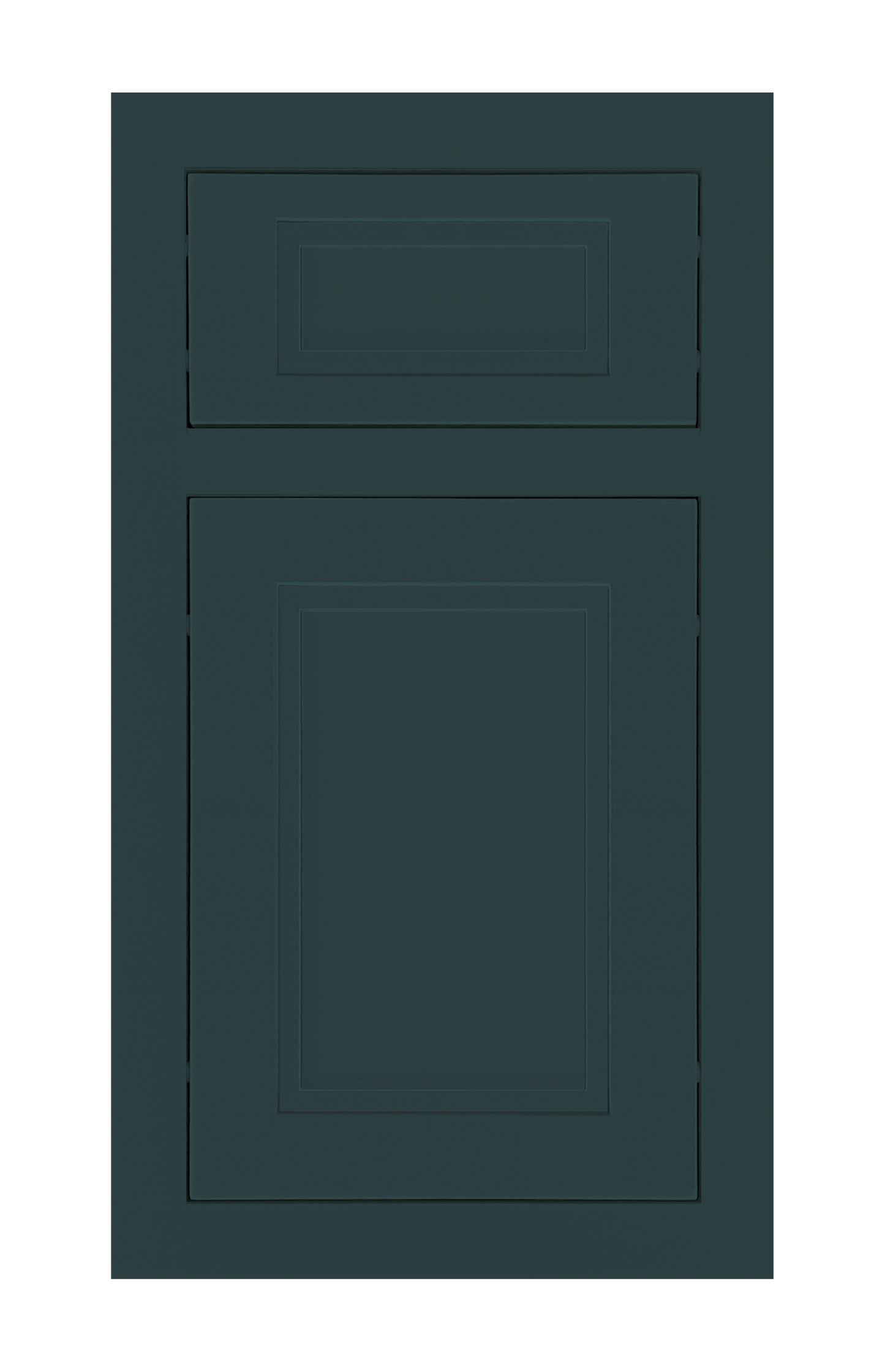 Traditional Frame Stepped Shaker door sample in Billard Green by Europly