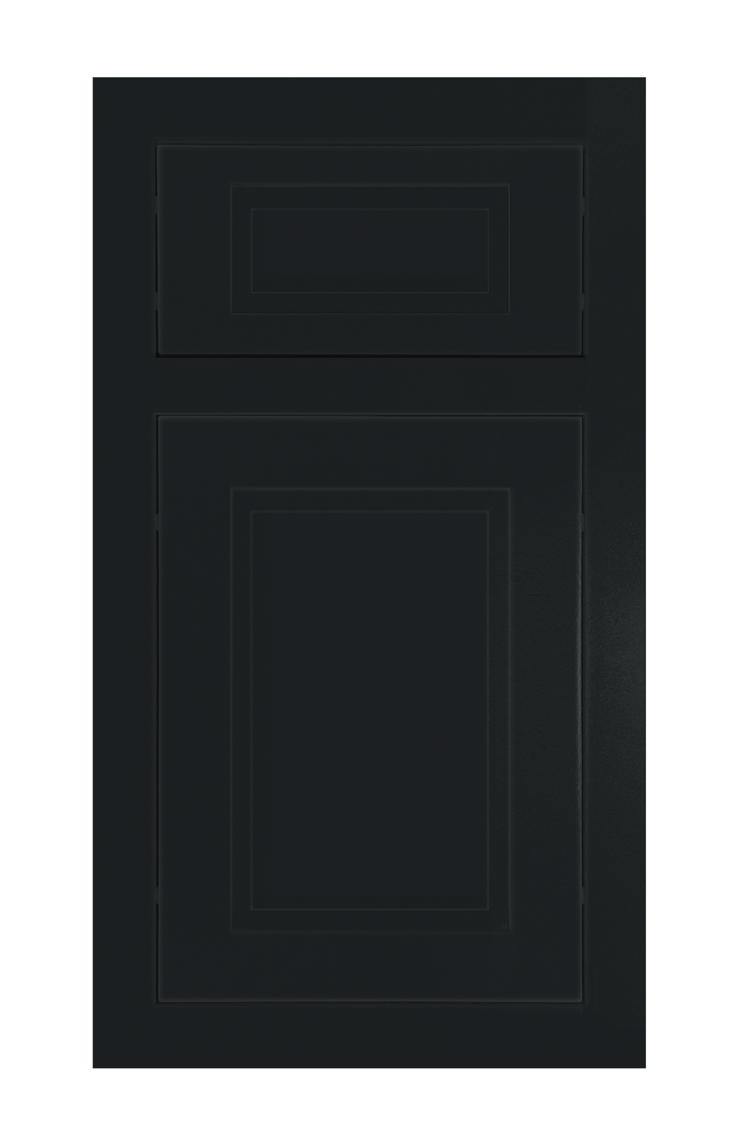 Traditional Frame Stepped Shaker door sample in Carbon Black by Europly