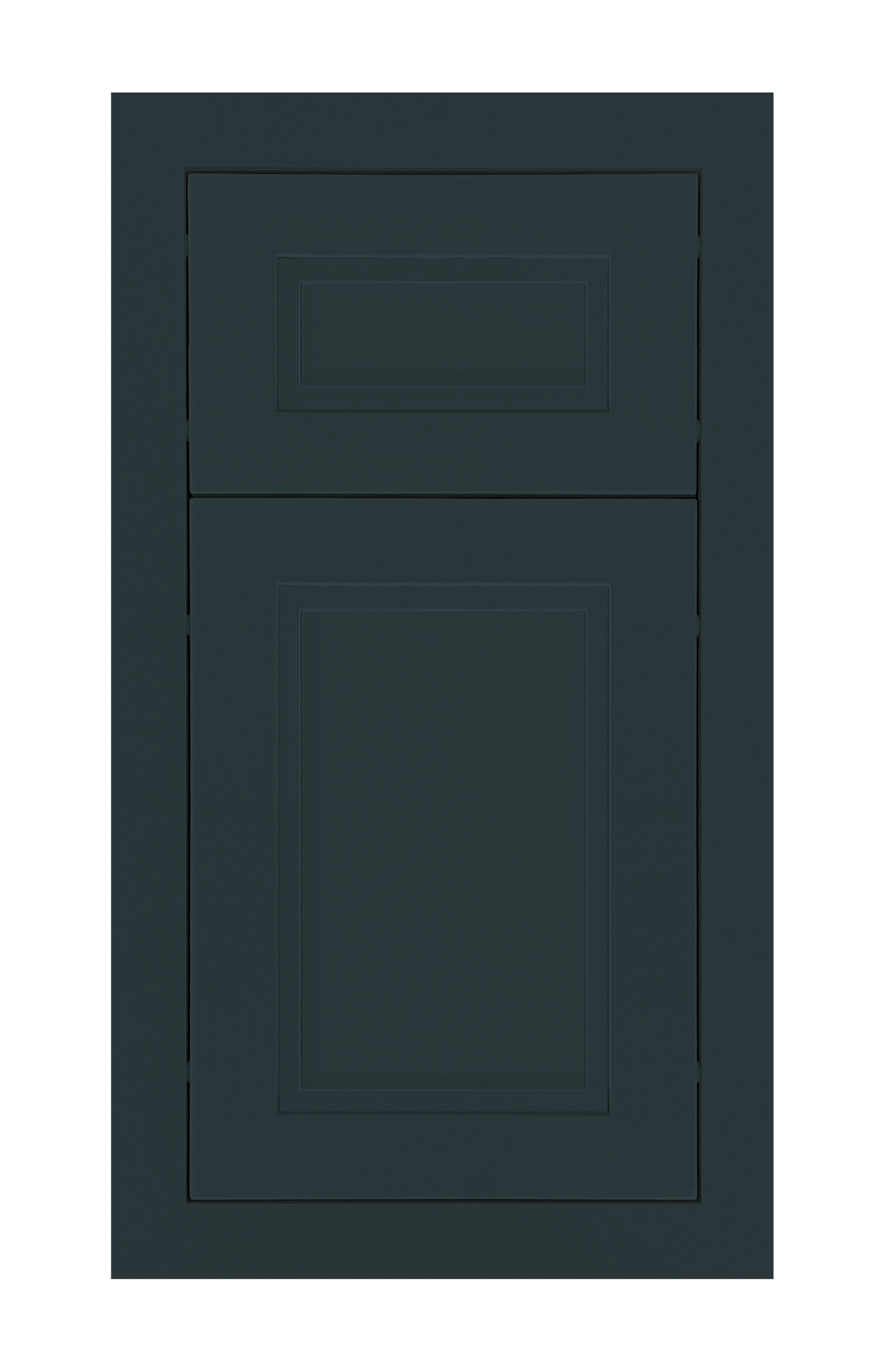 Modern Frame Stepped Shaker door sample in Dark Night by Europly