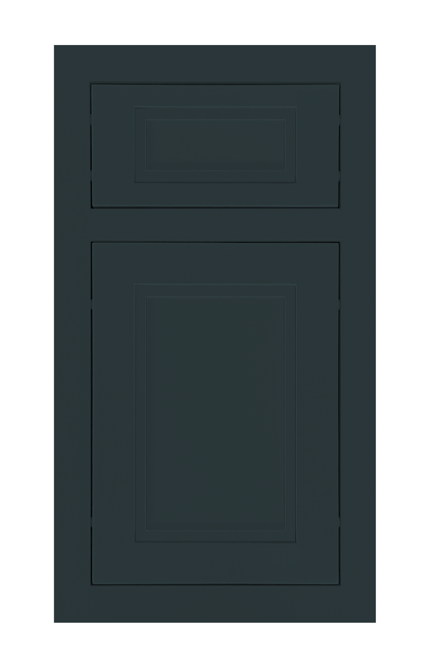 Traditional Frame Stepped Shaker door sample in Dark Night by Europly