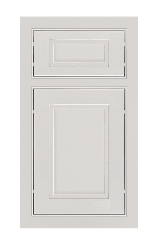 Beaded Frame Stepped Shaker door sample in Pearl White by Europly