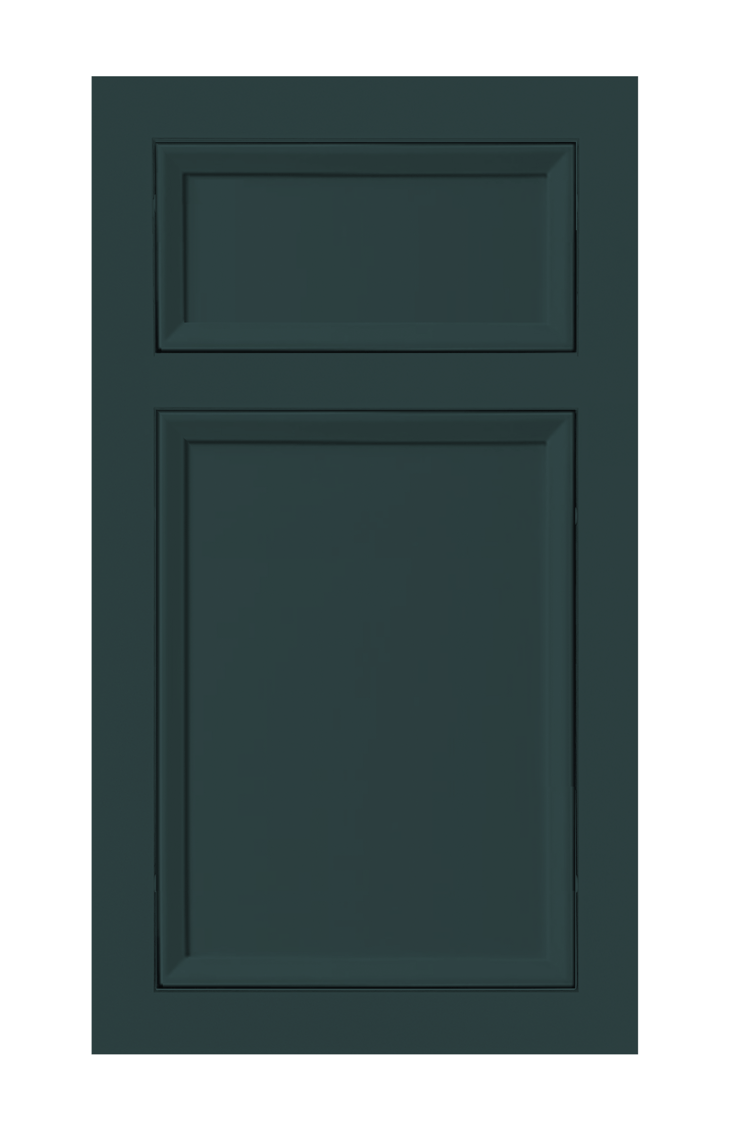 Traditional Frame Beveled Edge door sample in Billard Green by Europly