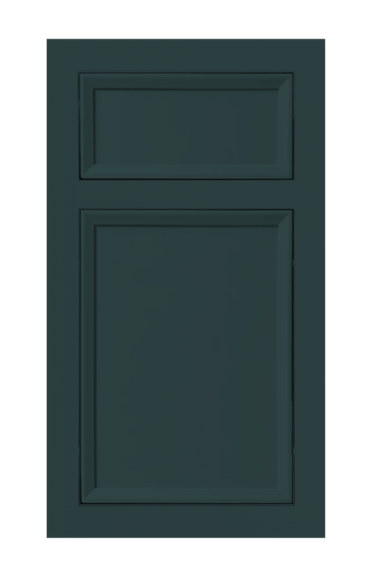 Traditional Frame Beveled Edge door sample in Billard Green by Europly