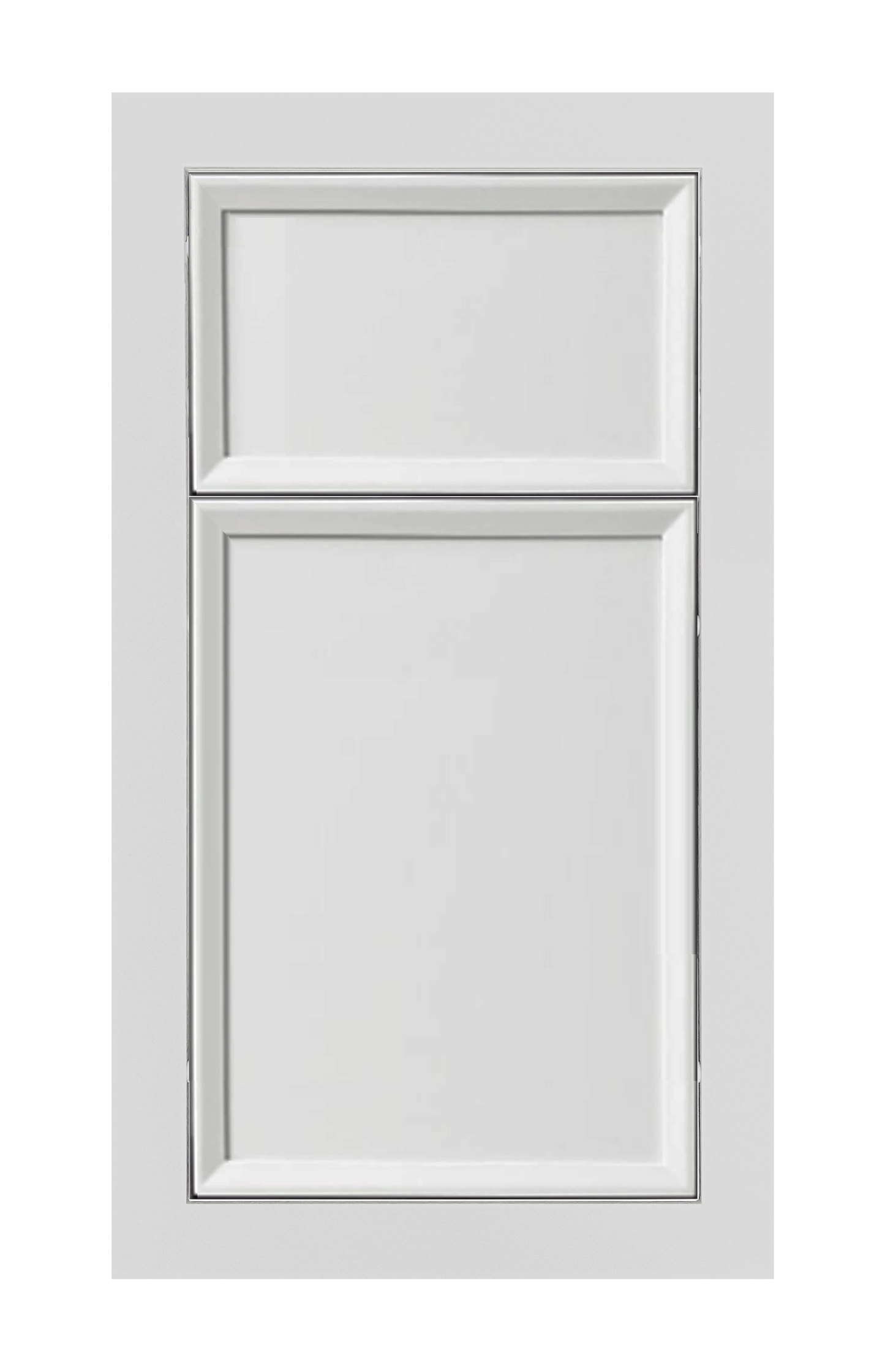 Modern Frame Beveled Edge door sample in Bright White by Europly