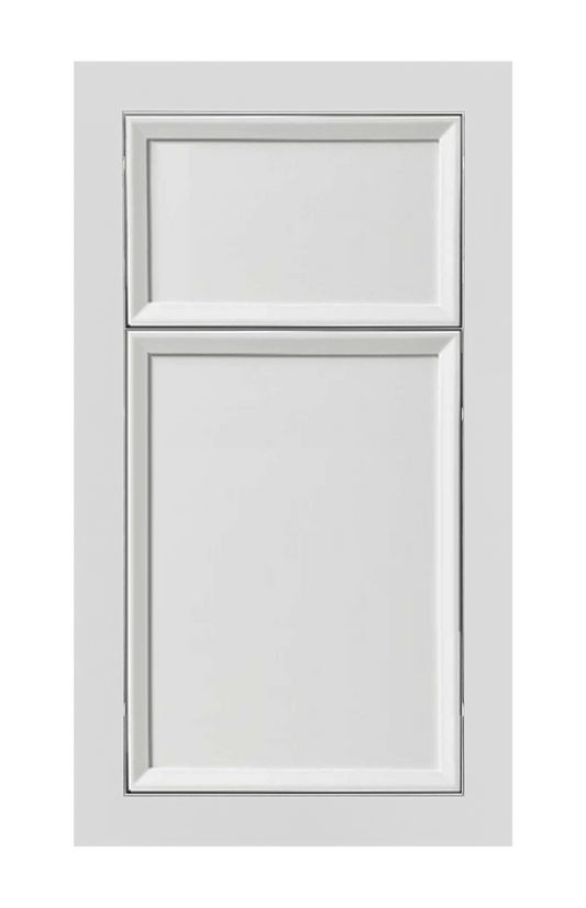 Modern Frame Beveled Edge door sample in Bright White by Europly