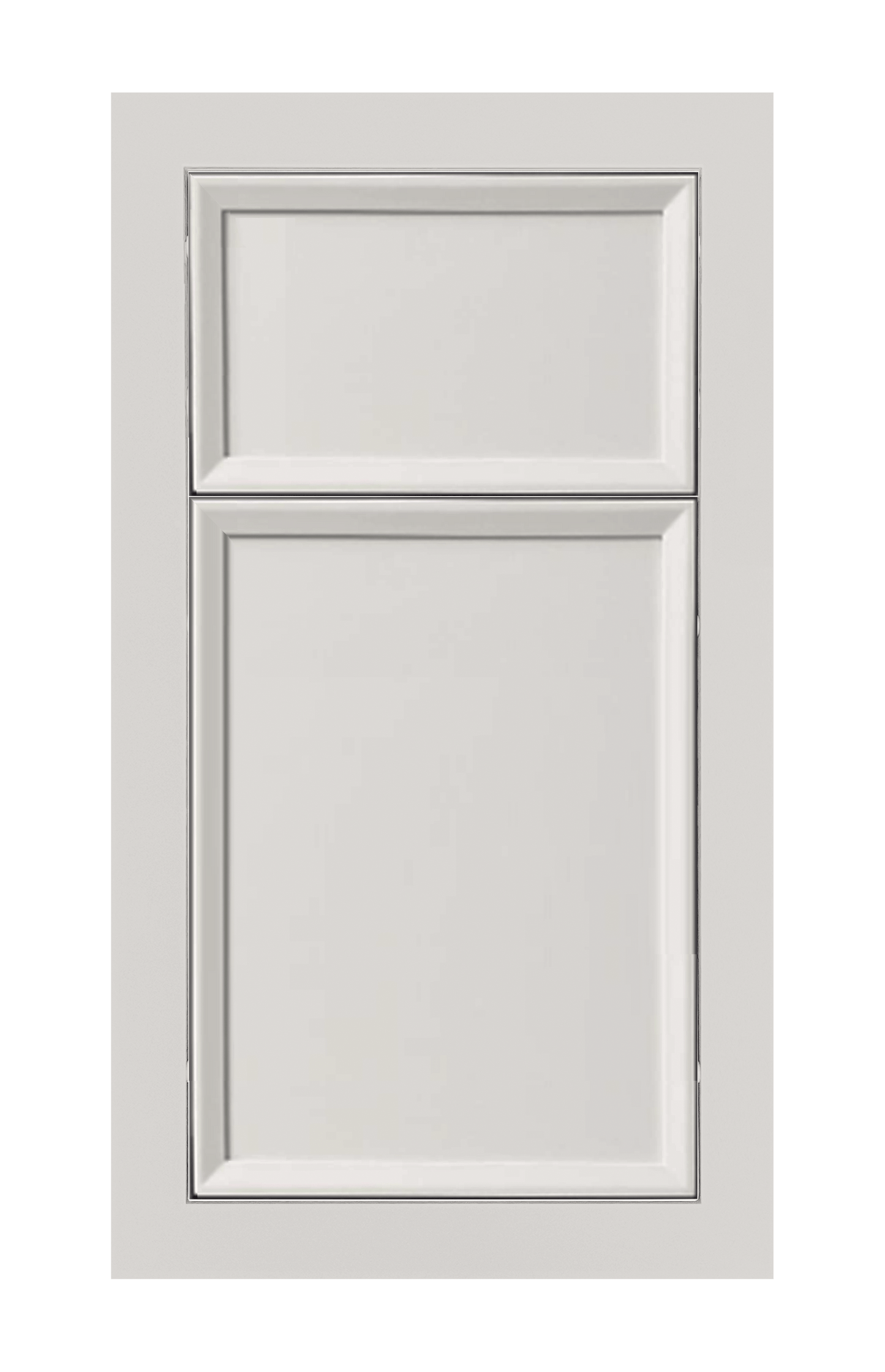 Modern Frame Beveled Edge door sample in Pearl White by Europly