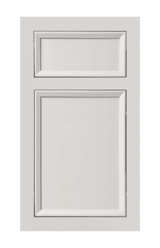 Traditional Frame Beveled Edge door sample in Pearl White by Europly