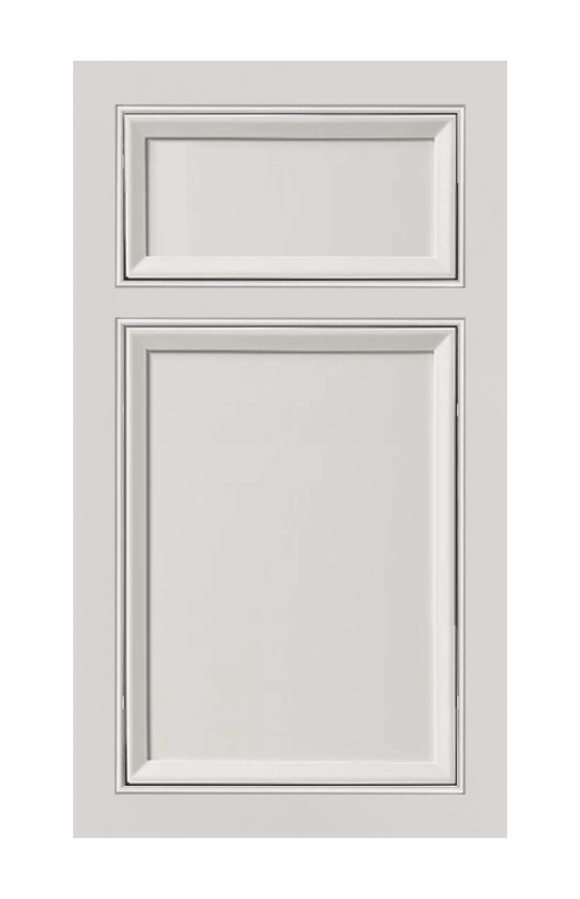 Beaded Frame Beveled Edge door sample in Pearl White by Europly
