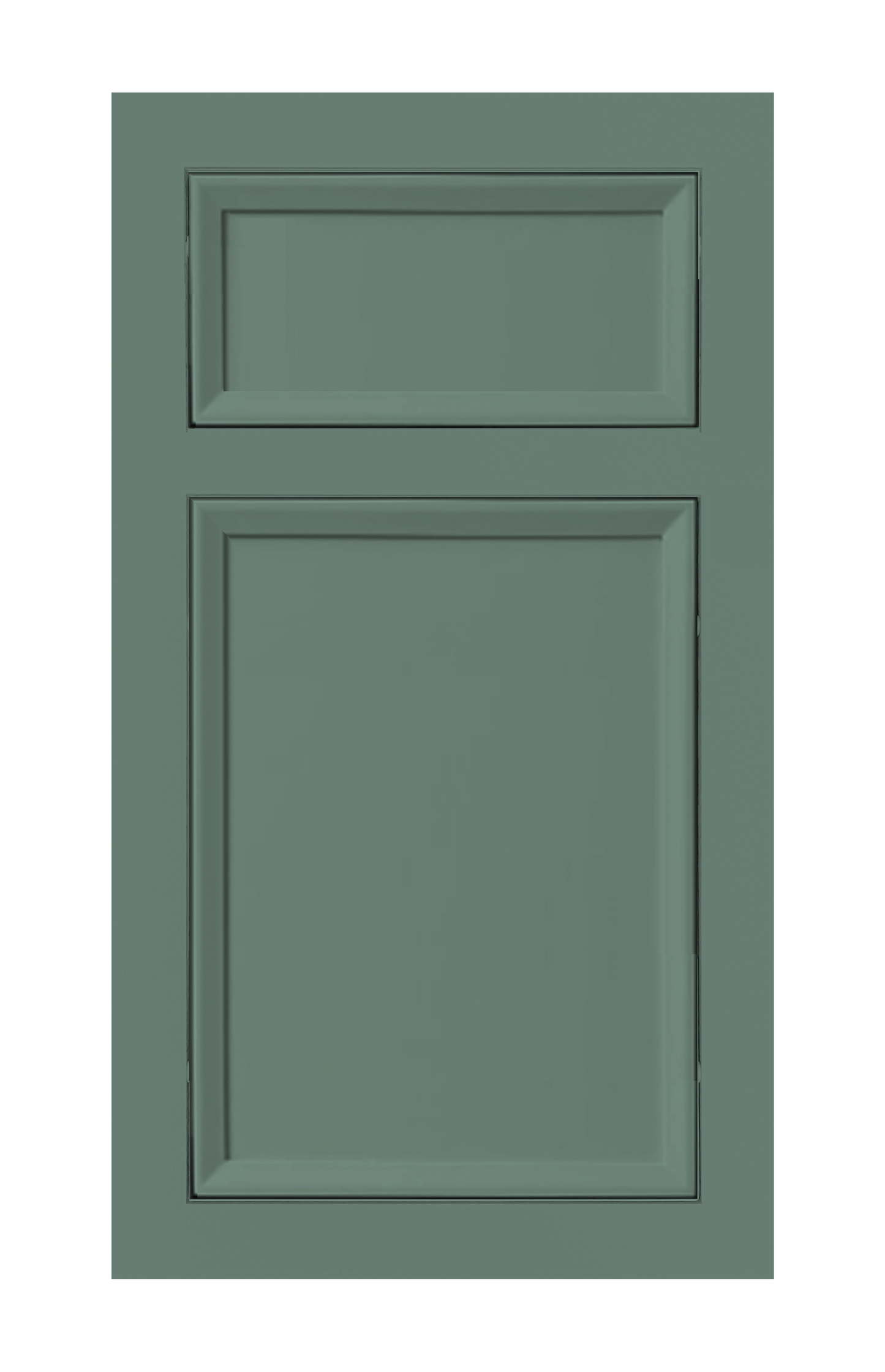 Traditional Frame Beveled Edge door sample in Willow Green by Europly