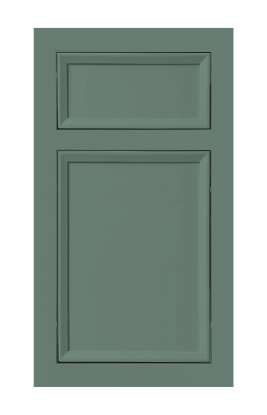 Traditional Frame Beveled Edge door sample in Willow Green by Europly