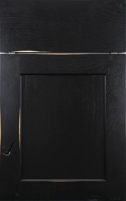 Bella in Knotty Hickory Slab Black Rub Thru by Integrity Cabinetry