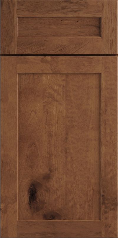 Upton Recessed door sample in Brown by JSI Cabinetry
